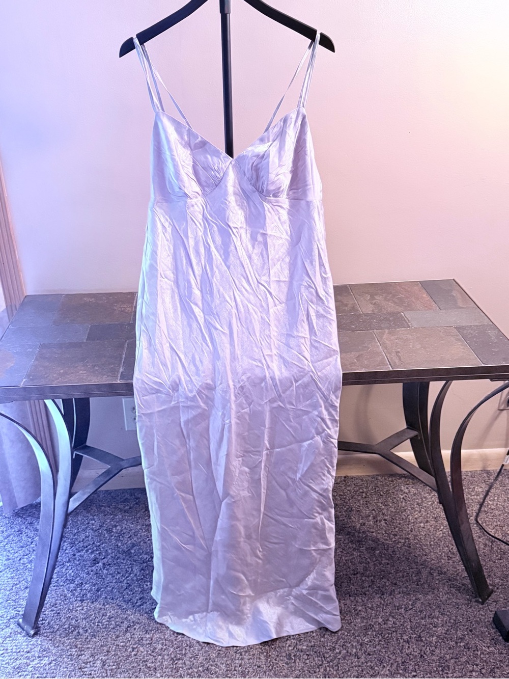 wild fable Pale Lavender Satin Maxi Slip Dress
